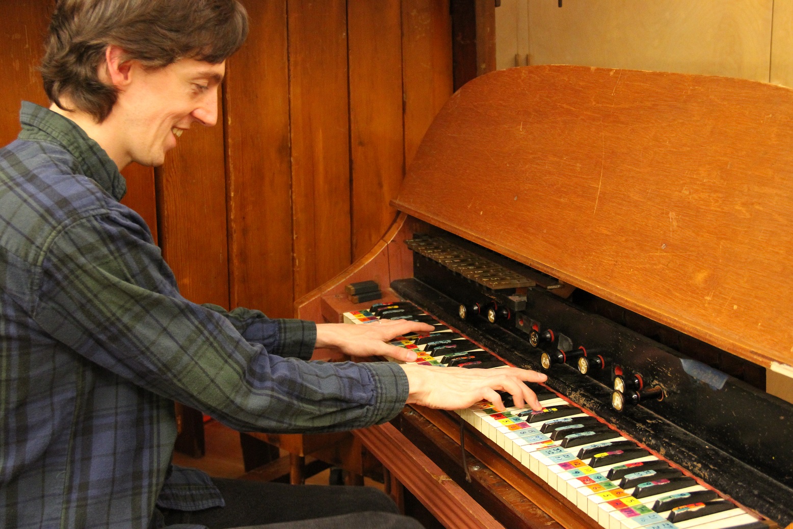 Charles Corey with Chromelodeon - Photo by Maggie Molloy