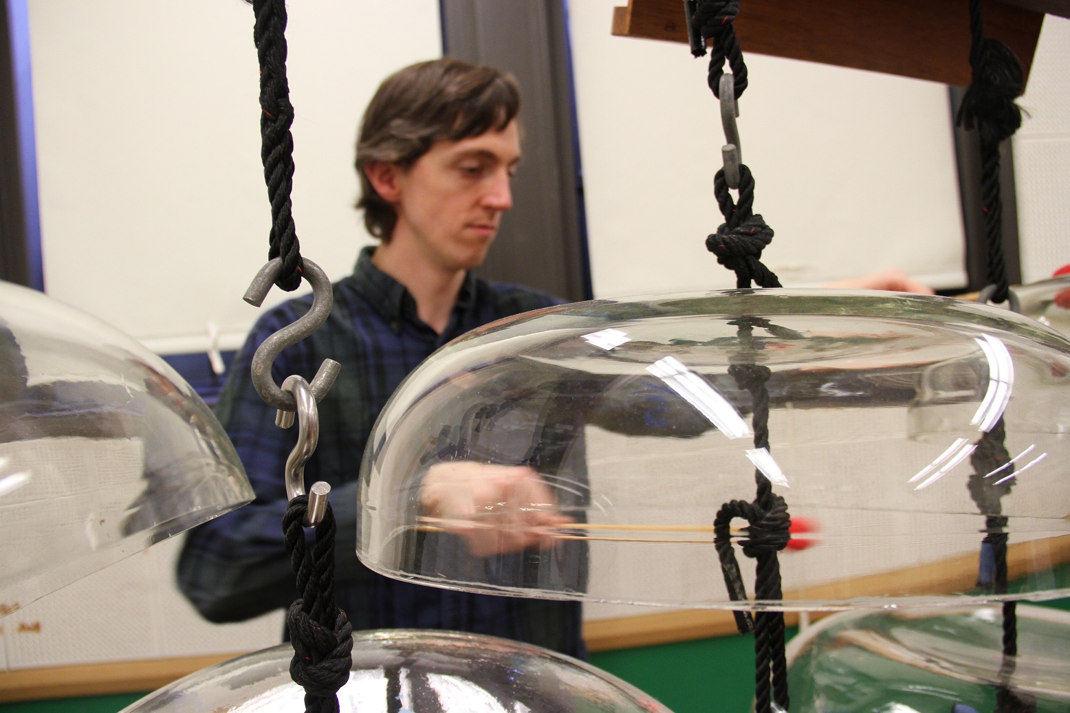 Charles Corey with Cloud-Chamber Bowls - Photo by Maggie Molloy